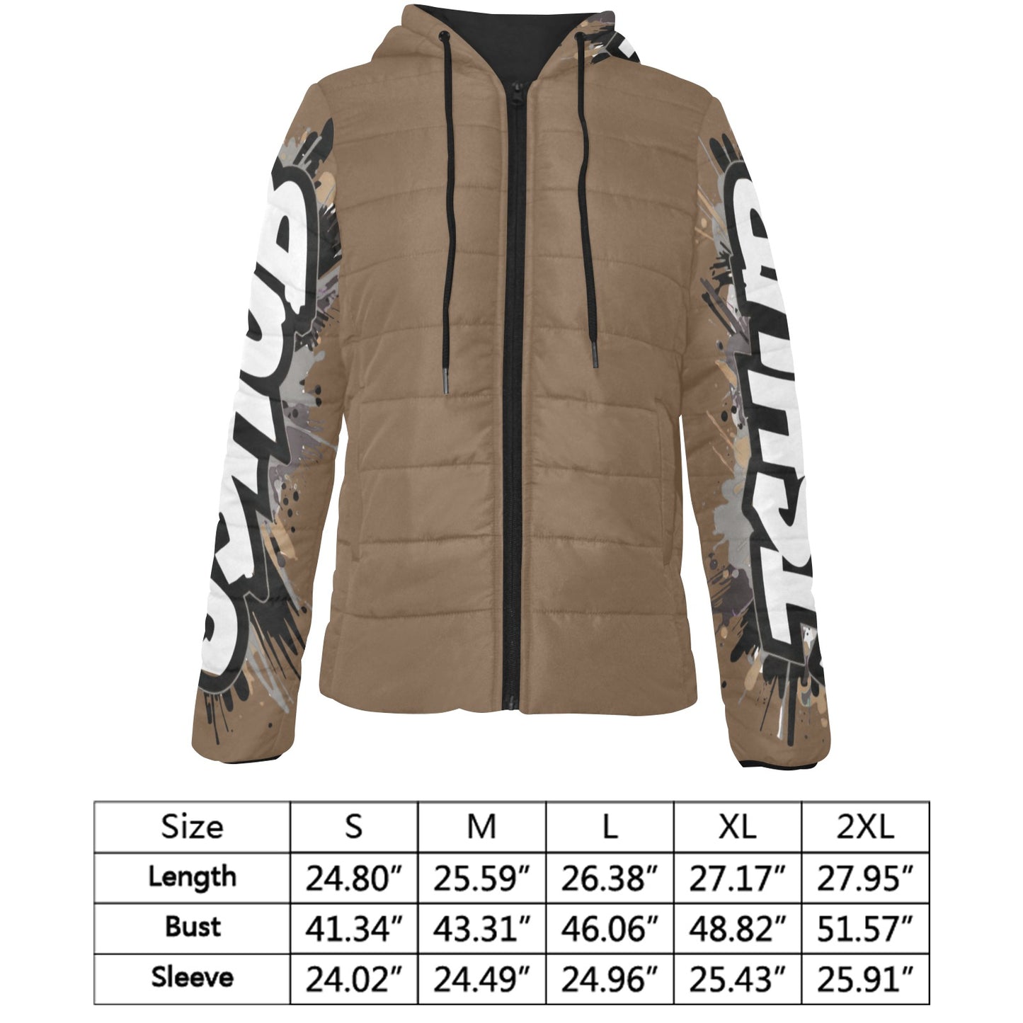 Giacca Imbottita con Cappuccio da Donna – Stampa All Over JSHub