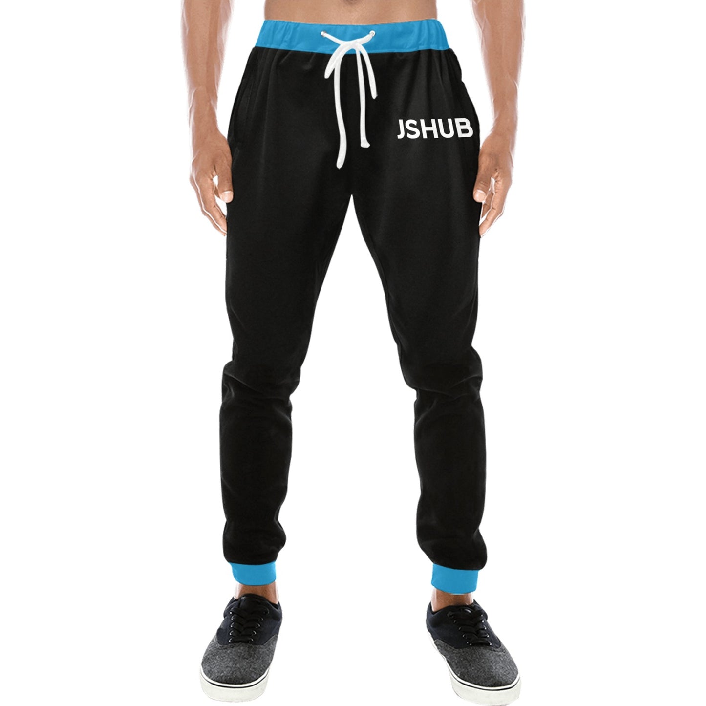 JS HUB Motion Core Pants Uomo Streetwear Nero Calf Graphic