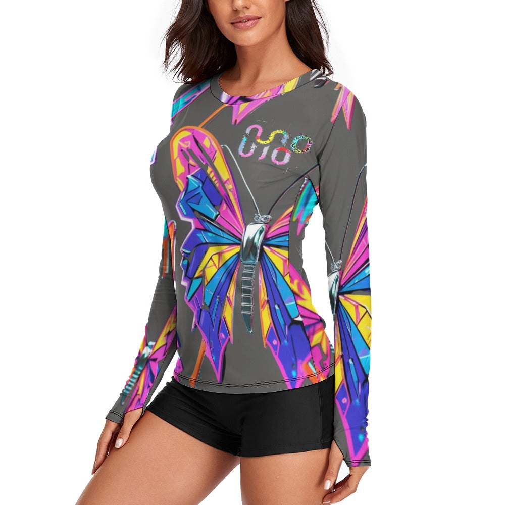 Maglietta donna Wings of Noise maniche lunghe protezione UV – 10 varianti colore