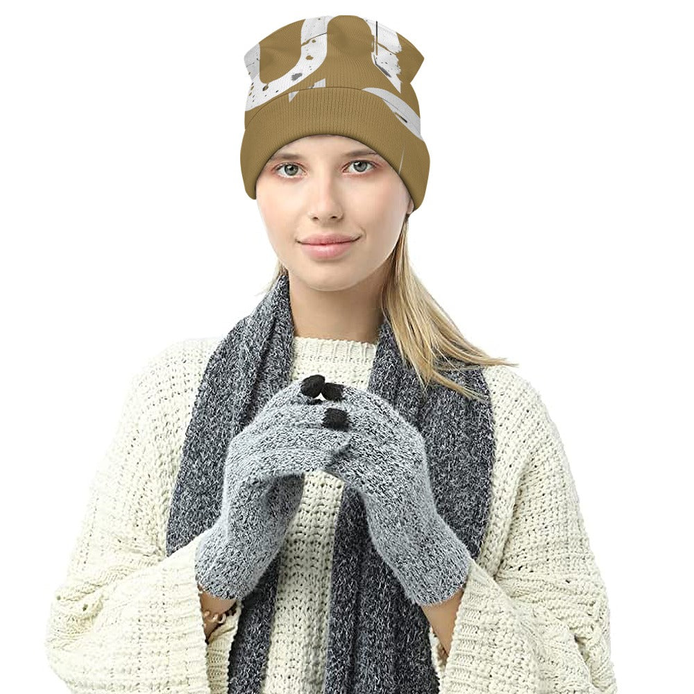 Cappello in maglia marrone chiaro all-over Concrete Echoes Urban Soil