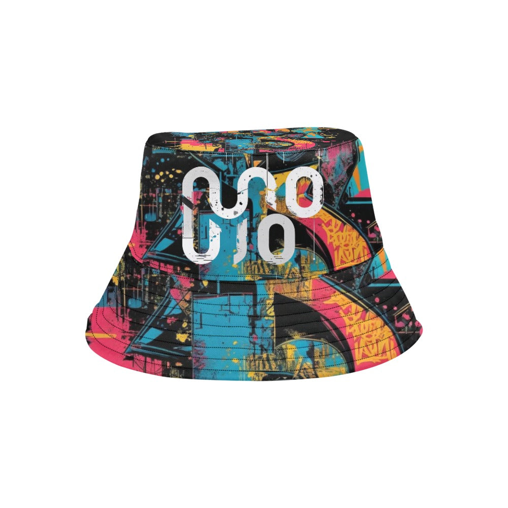Cappello da Pescatore Donna Visual Riot – Cotone Twill con Stampa Graffiti All-Over | Concrete Echoes