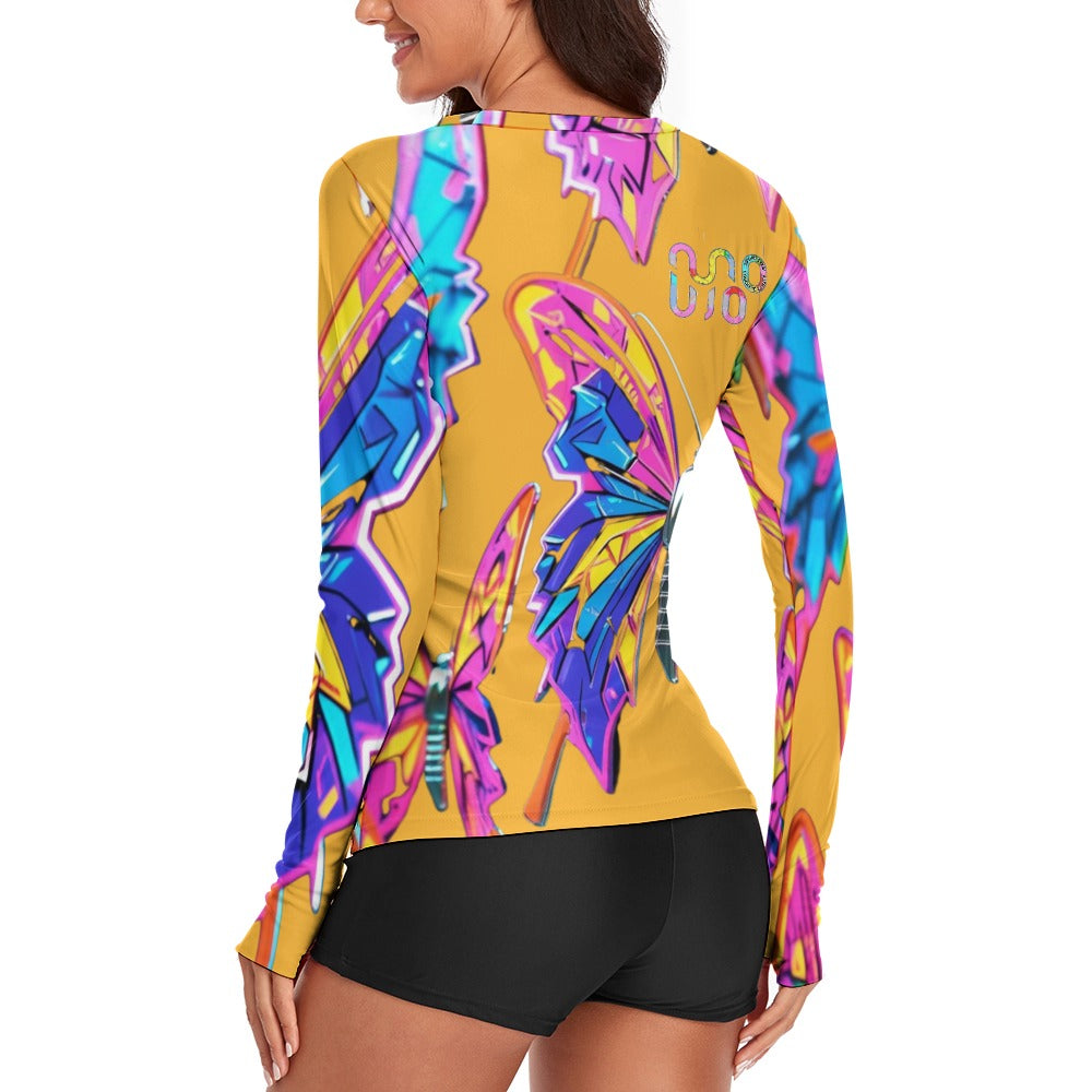 Maglietta donna Wings of Noise maniche lunghe protezione UV – 10 varianti colore