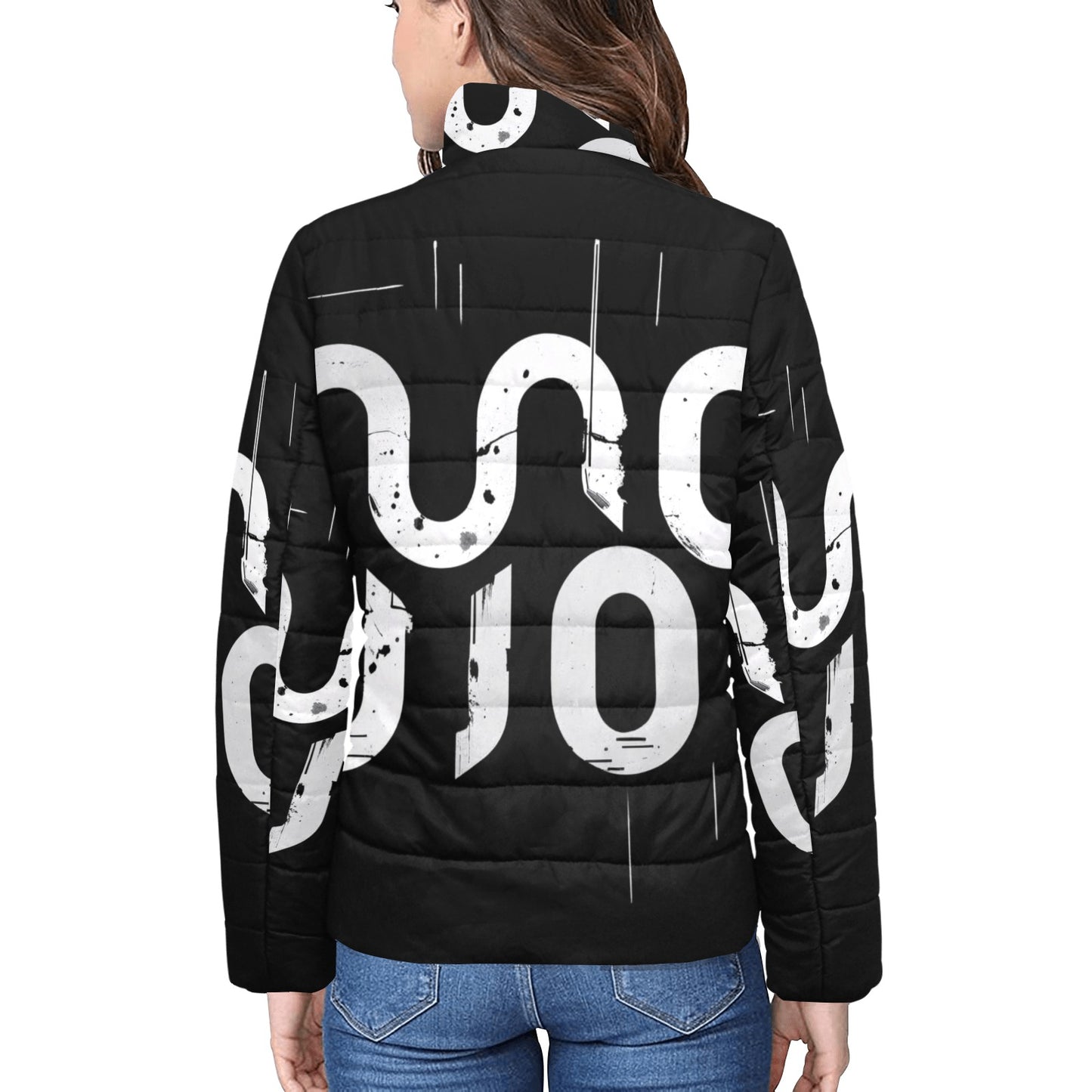 Giacca imbottita donna Concrete Echoes “Urban Static” colletto rialzato