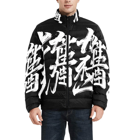 Giacca Bomber Uomo Collezione JSports Momo M02 Notte Infinita JSHUB – Base Nera con Stampa All-Over Bianca