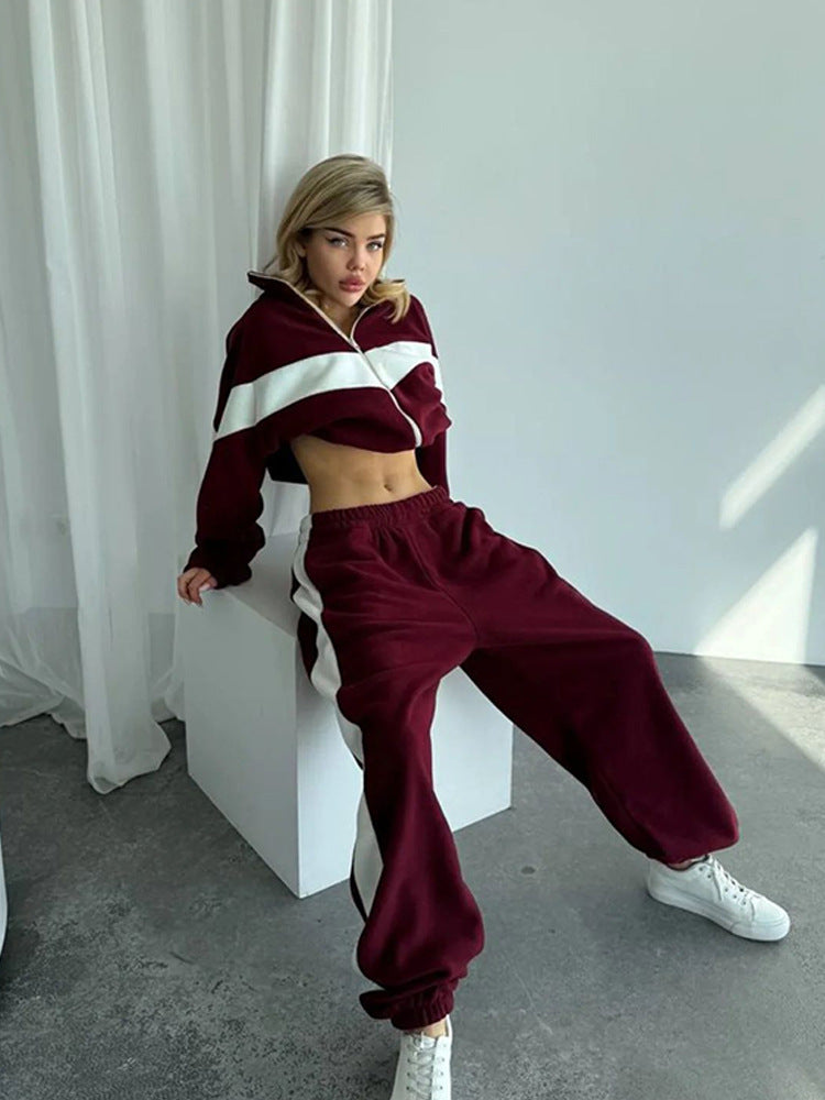 Tuta Donna Streetwear Zip Contrast Jshub