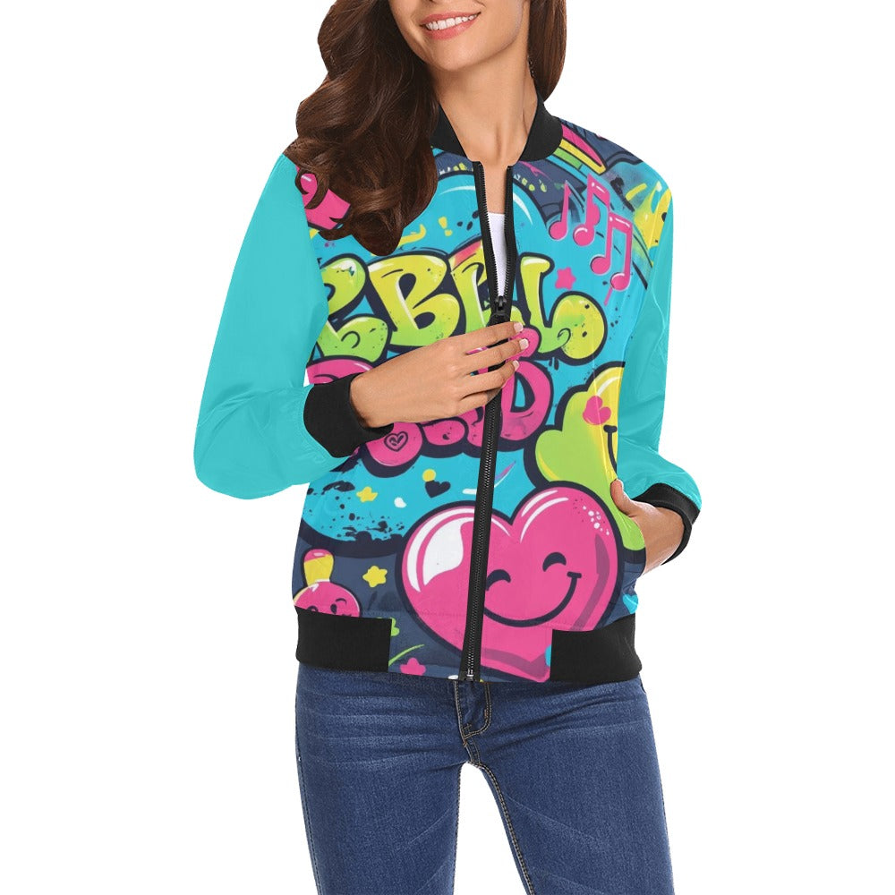 Bomber donna Viber City stampa all-over emozioni urbane – 5 varianti colore