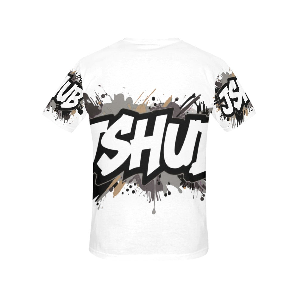 T-shirt Donna JSHub Urban Streetwear Graffiti Monochrome – Stampa All-Over