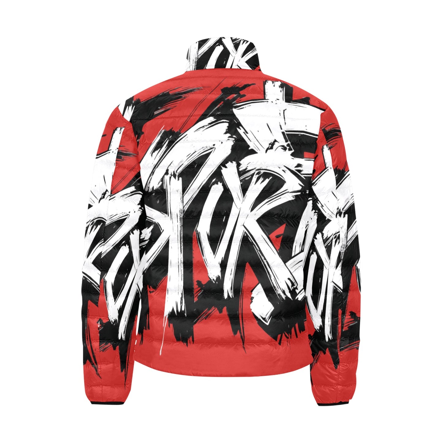 Giacca Bomber Uomo Collezione JSports Momo M04 Rosso Fuoco JSHUB – Base Rossa con Stampa Logo Bianca All-Over