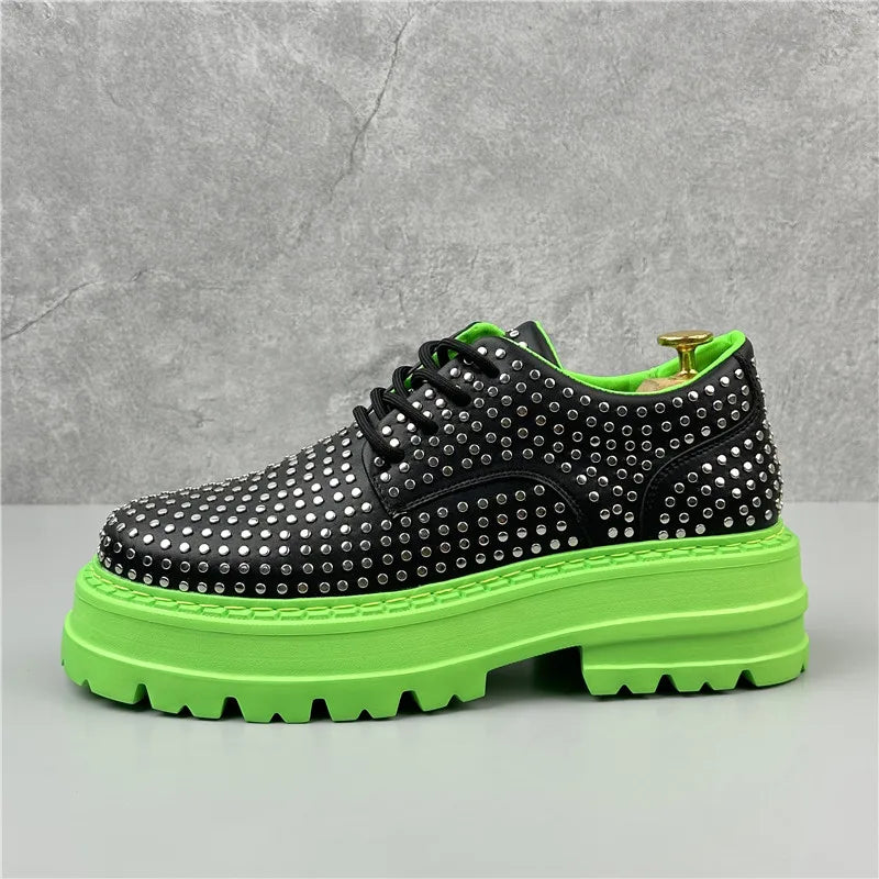 Sneakers Platform Rivet Luxury in Pelle – Statement Streetwear