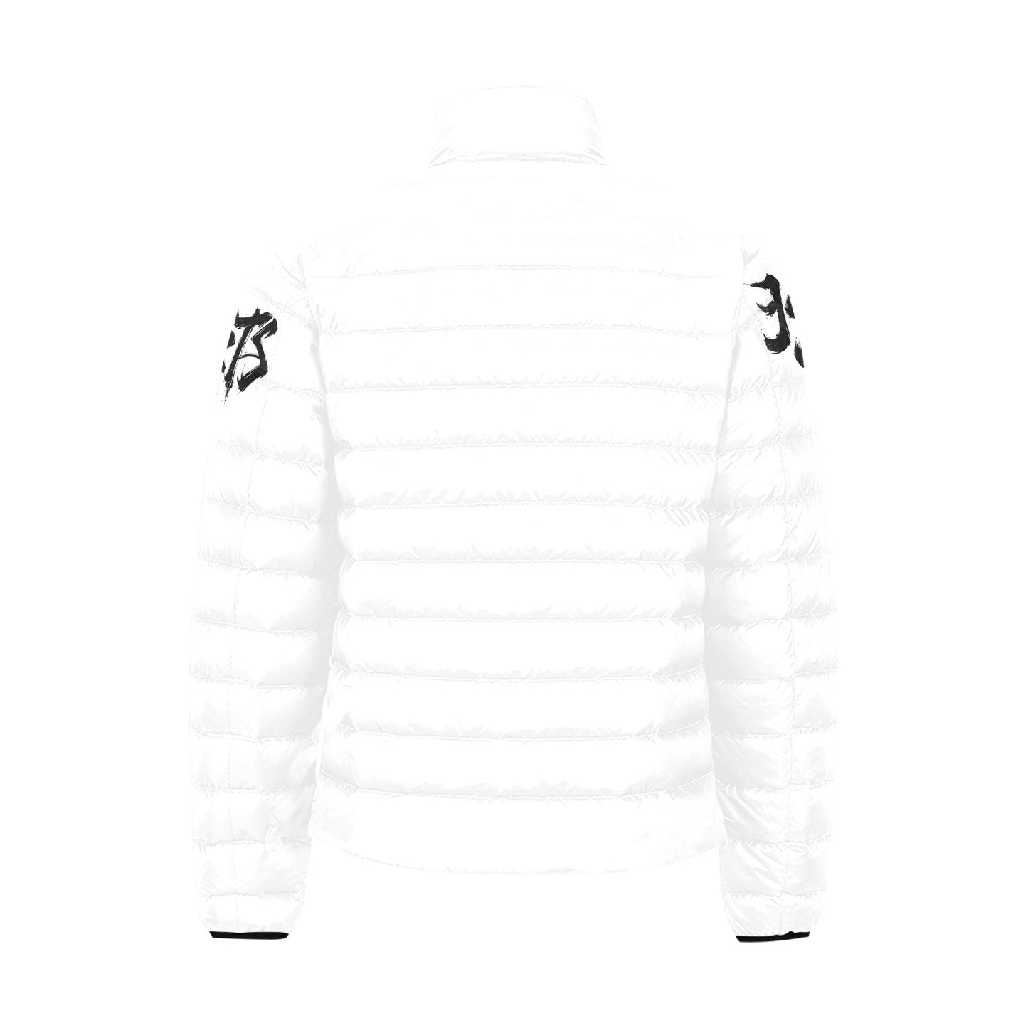 Giacca Bomber Uomo Collezione JSports Momo K45 Urban Shadow ArmTag JSHUB – Base Bianca con Stampa Centrale Nera e Tag Spalle