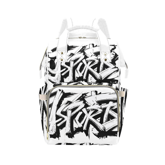 Zaino multifunzione Momo JSPORTS – Bianco con stampa all-over nera