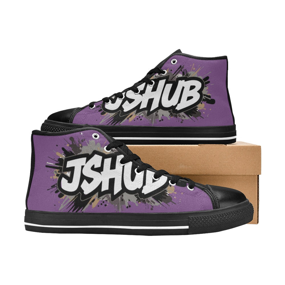 Scarpe Alte da Donna in Tela Urban JSHub Graffiti Dark – Design Esclusivo