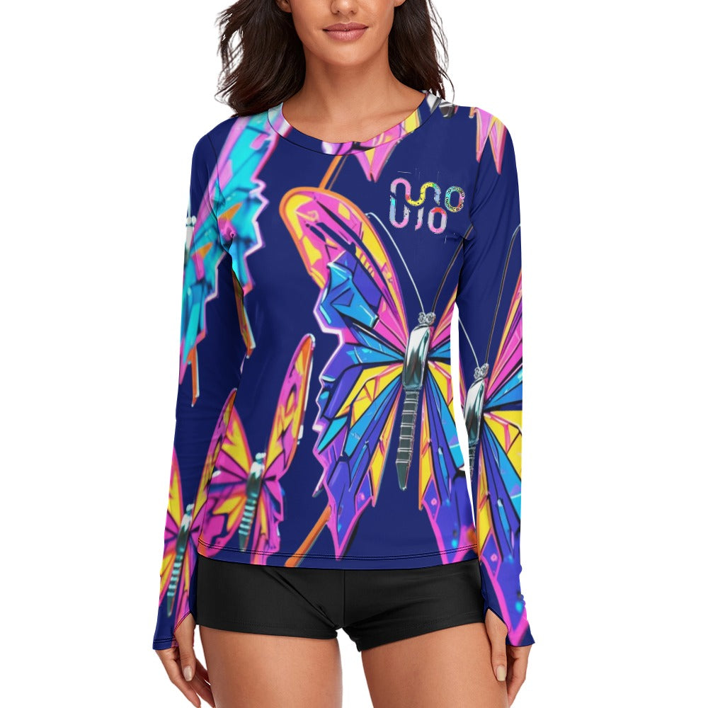 Maglietta donna Wings of Noise maniche lunghe protezione UV – 10 varianti colore