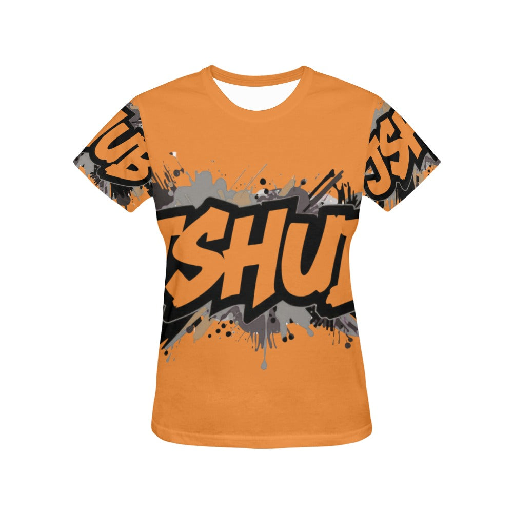 T-shirt Donna JSHub Urban Streetwear Graffiti Monochrome – Stampa All-Over