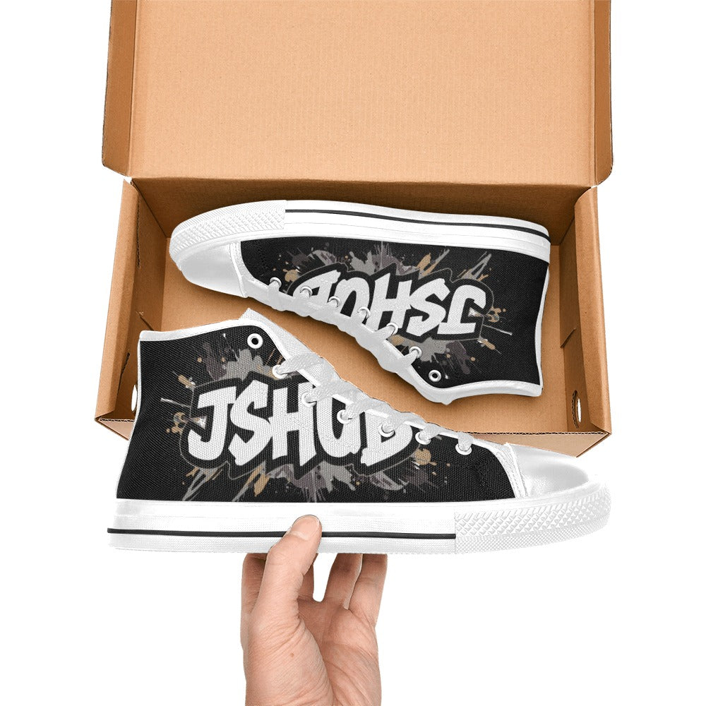 Scarpe Alte da Donna in Tela Urban JSHub Graffiti Dark – Design Esclusivo