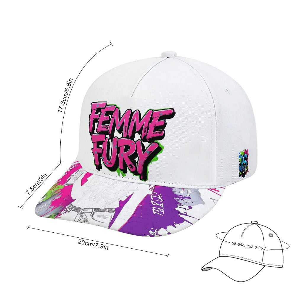 Cappello Baseball Donna FEMME FURY –  Bianco Graffiti