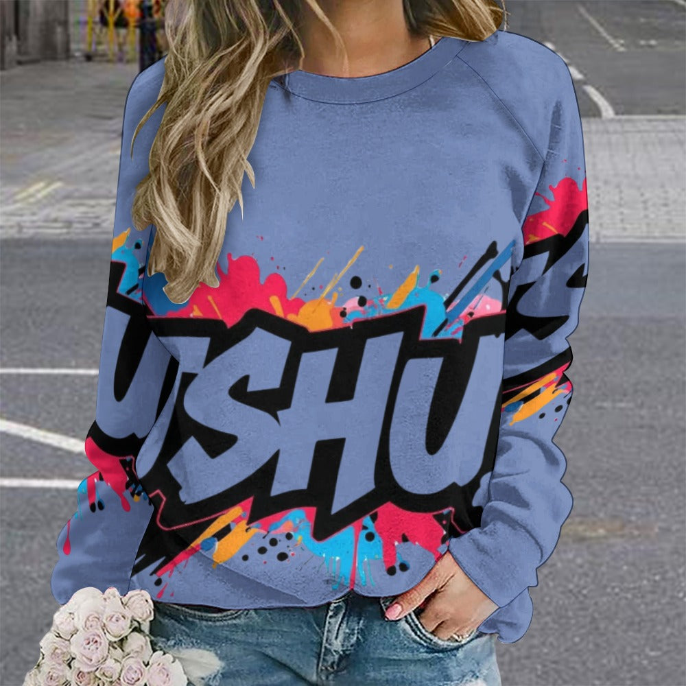 Felpa Donna JSHub Multicolor – Stile Streetwear con Graffiti All-Over
