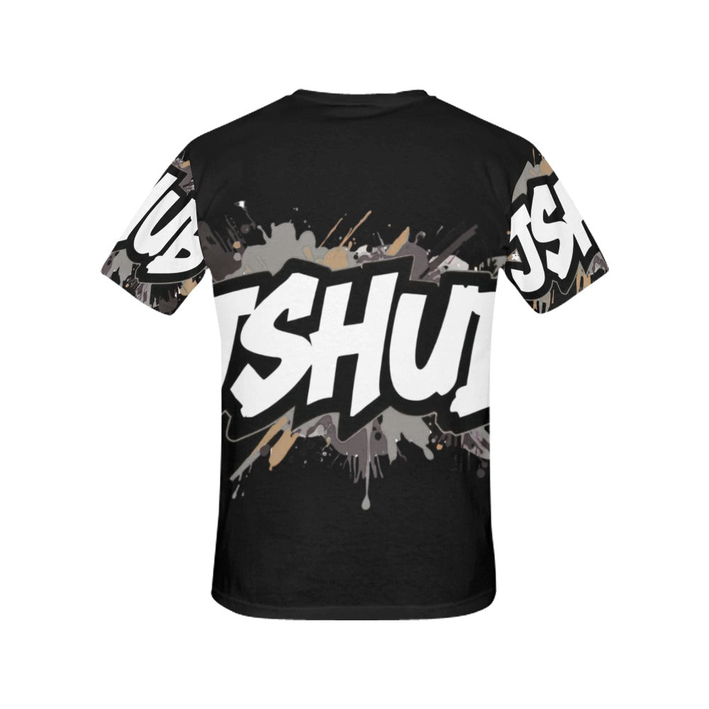 T-shirt Donna JSHub Urban Streetwear Graffiti Monochrome – Stampa All-Over