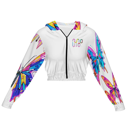 Felpa corta con zip donna Concrete Echoes “Wing of Noise” – Streetwear raffinato con dettagli esclusivi