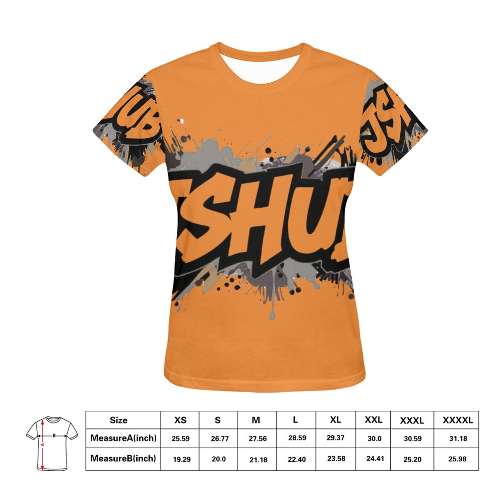 T-shirt Donna JSHub Urban Streetwear Graffiti Monochrome – Stampa All-Over