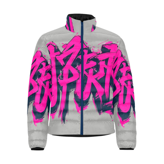 Giacca Bomber Uomo Collezione JSports Momo M07 Grigio Melange e Fucsia JSHUB – Base Grigio Melange con Stampa All-Over Fucsia Contornata da Sfumature Scure