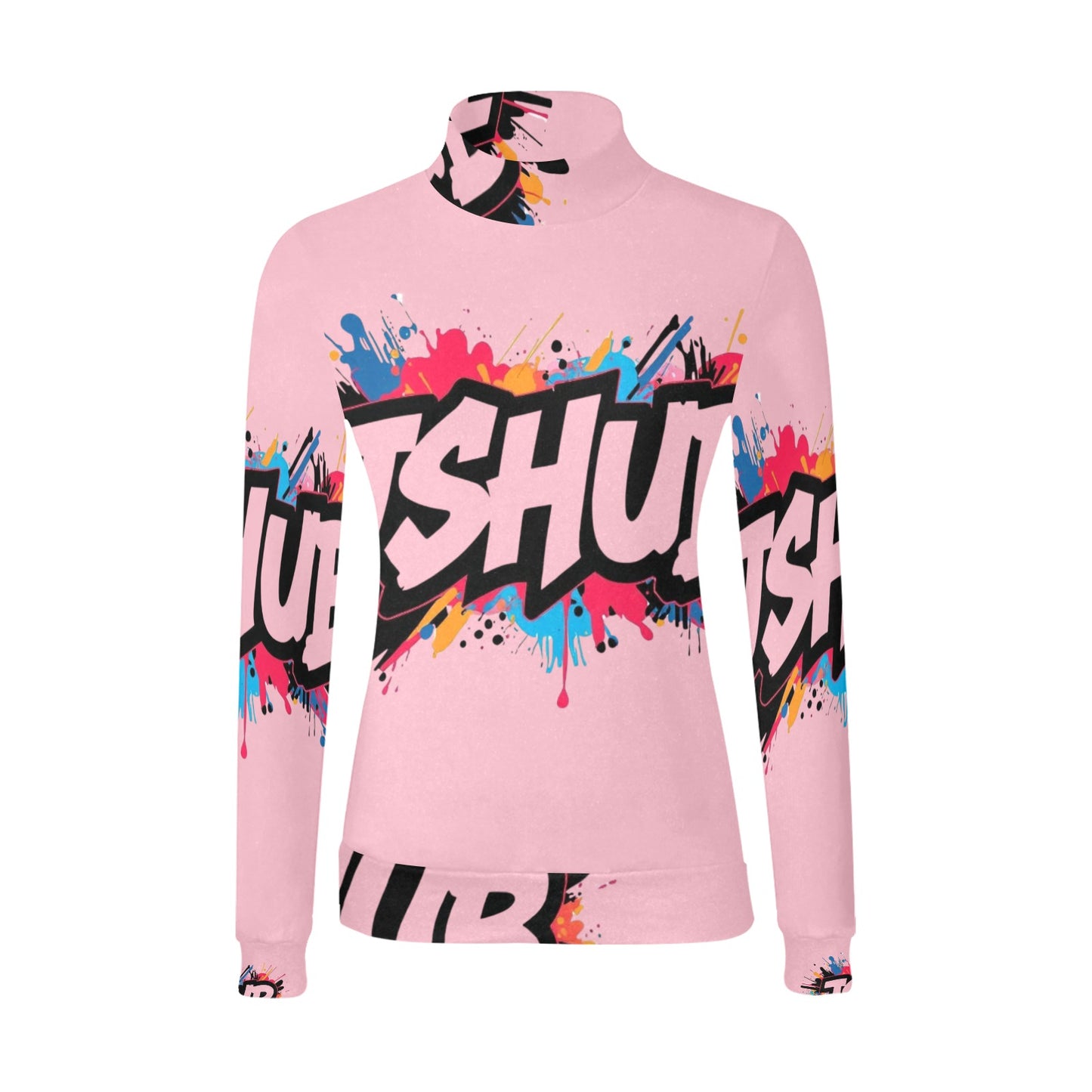 Maglione a collo alto da donna H43 con stampa all-over elegante e confortevole