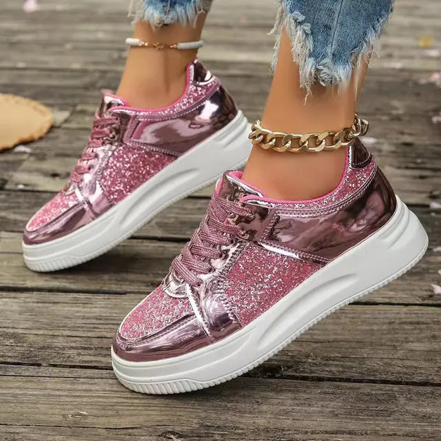 Sneaker Glitter Plateau
