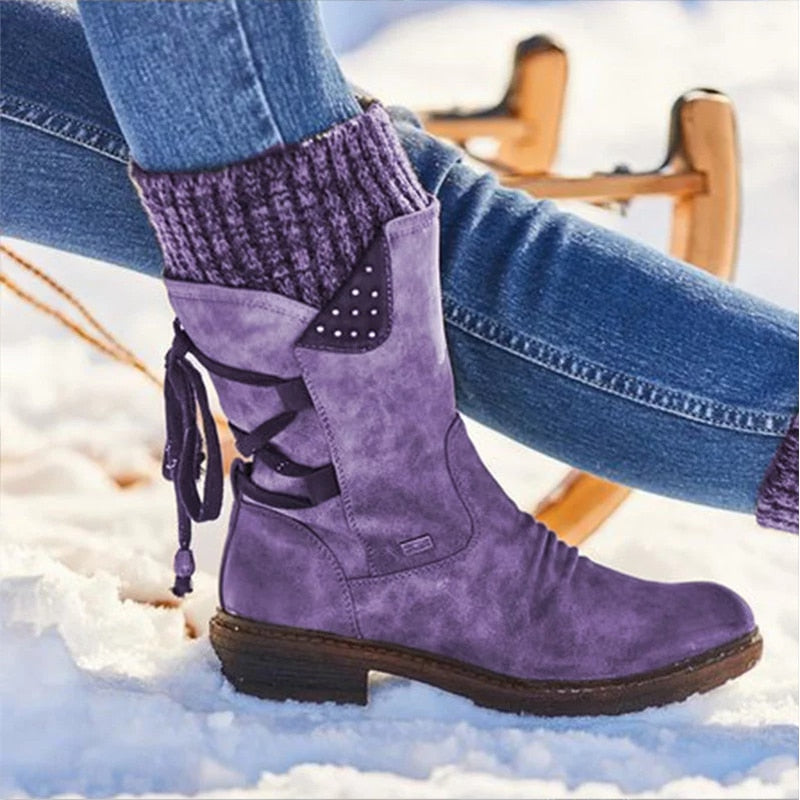Stivale Frostline Rise – Suede Snow Boots Mid-Calf