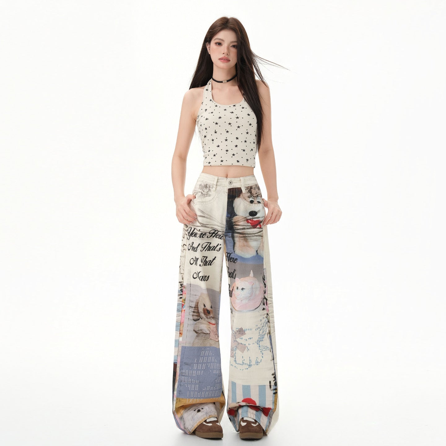 Jeans donna Graffiti Muse Wide Leg