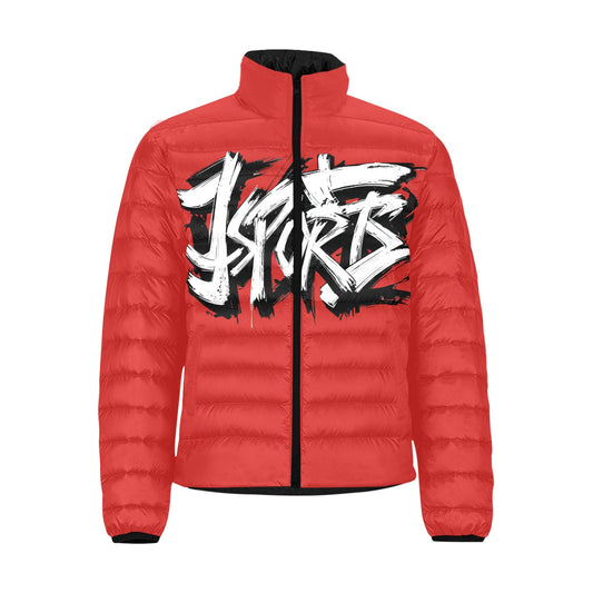 Giacca Bomber Uomo Collezione JSports K26 Crimson Edge JSHUB – Base Crimson con Stampa Bianca Contornata di Nero