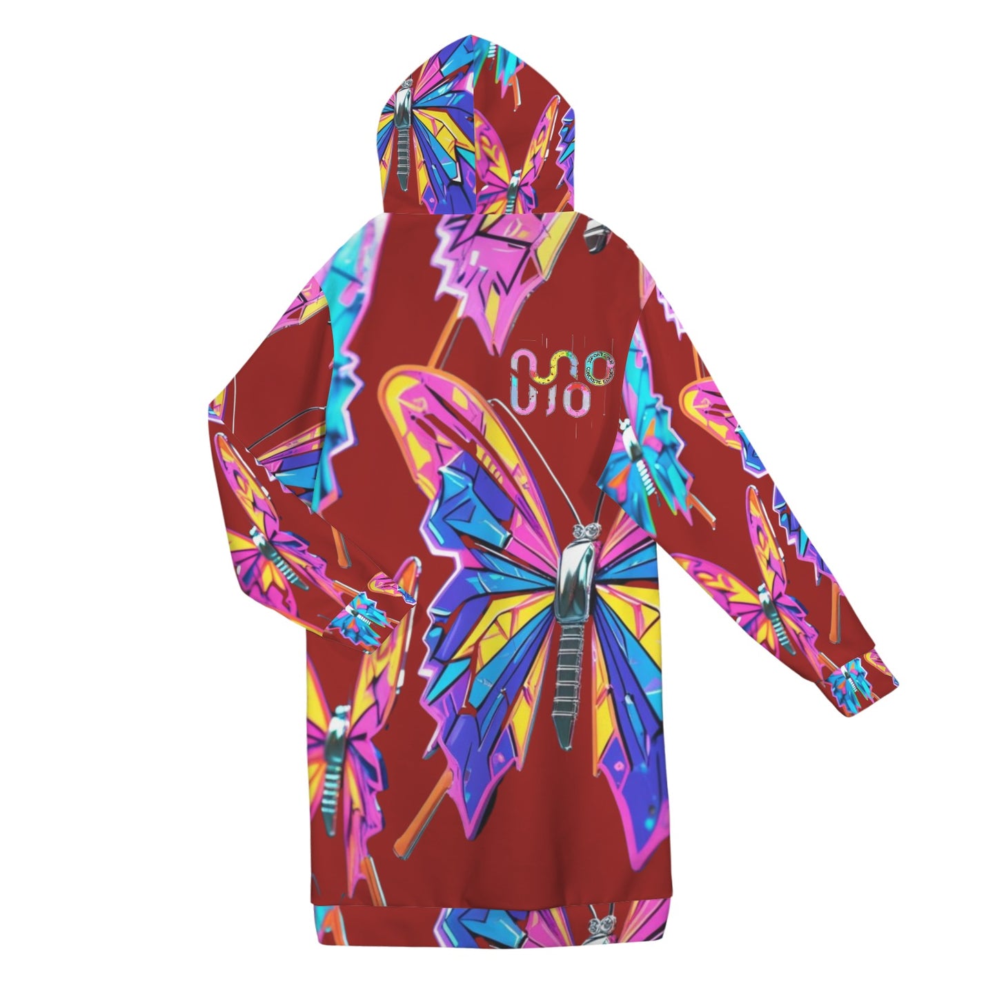 Giacca felpa donna con cappuccio e zip Wings of Noise stampa all-over – 10 varianti colore