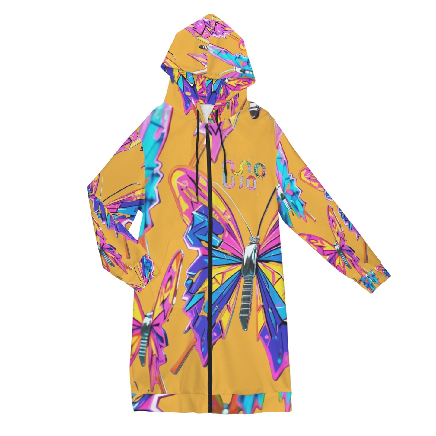 Giacca felpa donna con cappuccio e zip Wings of Noise stampa all-over – 10 varianti colore