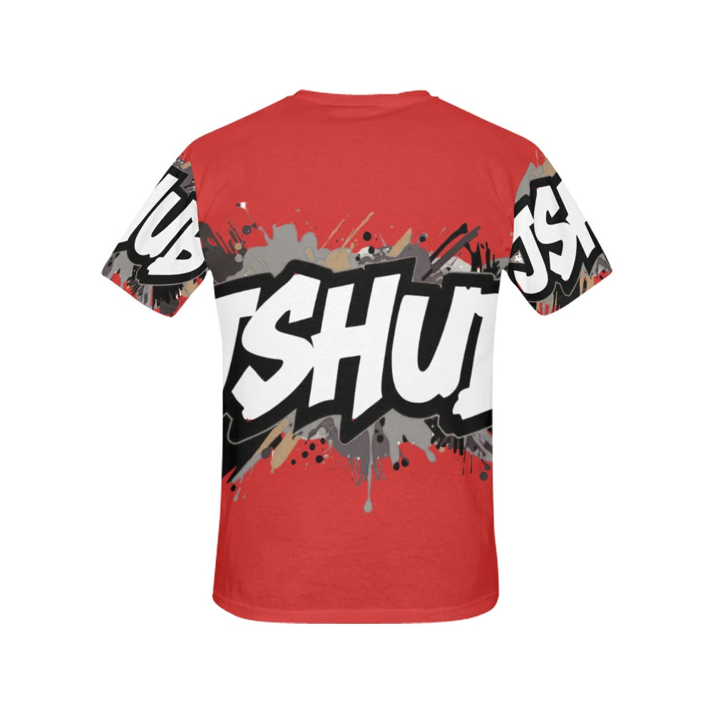 T-shirt Donna JSHub Urban Streetwear Graffiti Monochrome – Stampa All-Over