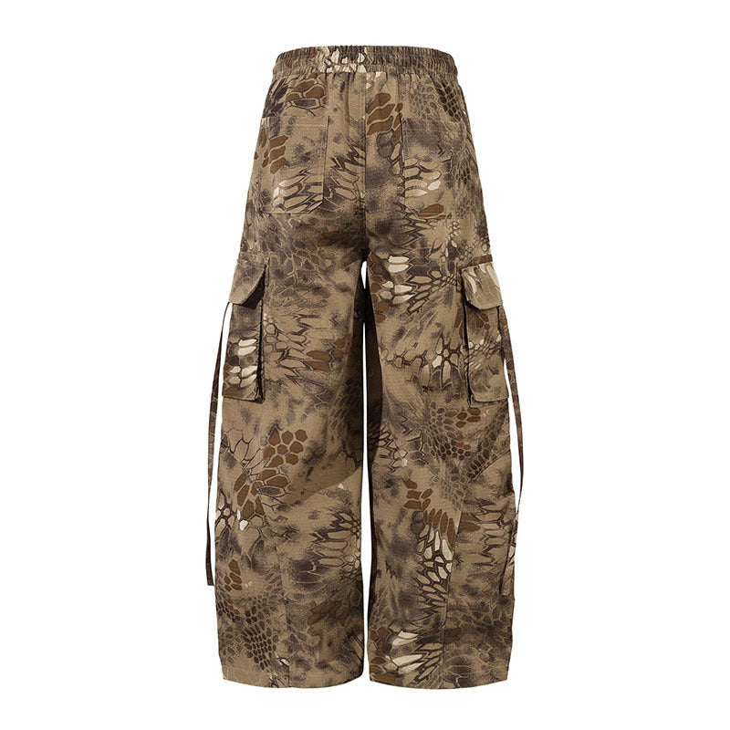 Pantaloni Cargo Camouflage Loose Fit