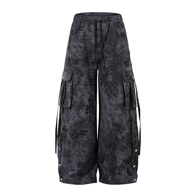 Pantaloni Cargo Camouflage Loose Fit