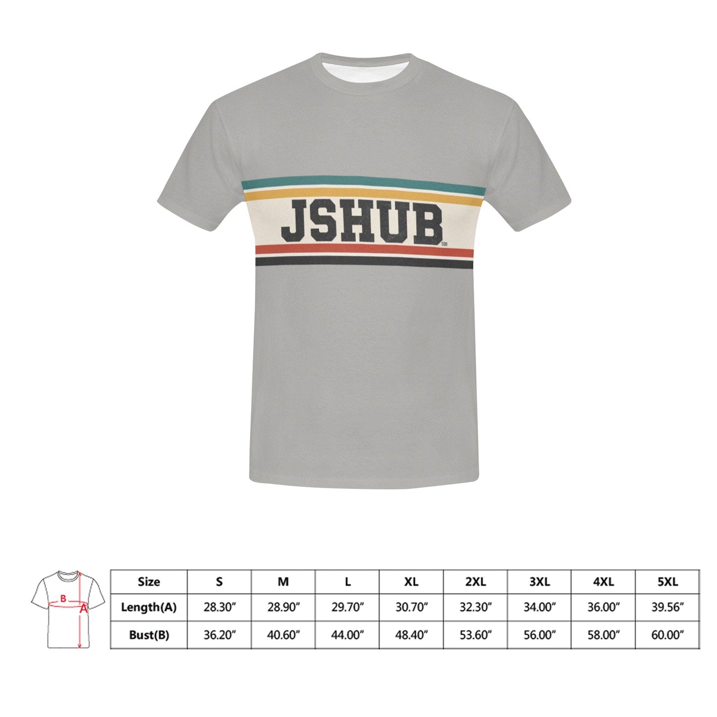 T-Shirt Uomo JSHUB Anni 50 – Collezione Sport Heritage All Over