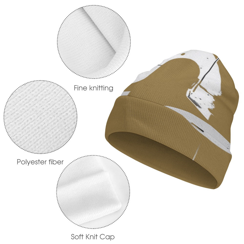 Cappello in maglia marrone chiaro all-over Concrete Echoes Urban Soil