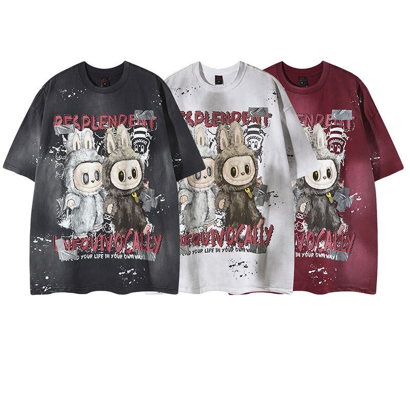 T-shirt Cartoon Letter Spray