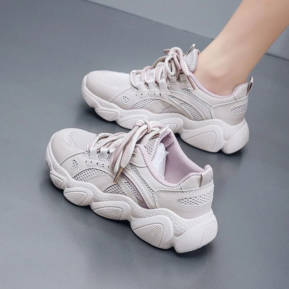 Scarpe Sportive Traspiranti con Lacci in Mesh