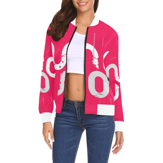 Bomber donna Concrete Echoes Urban Static crimson logo all-over streetwear