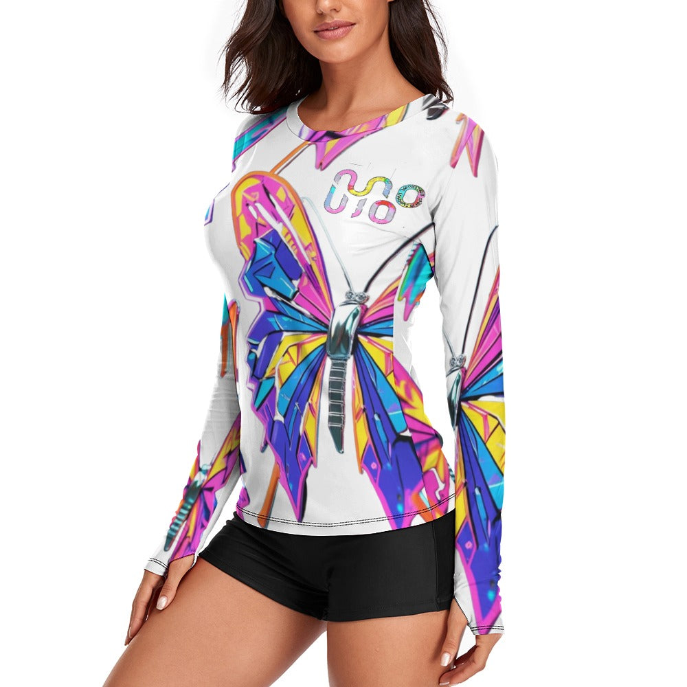 Maglietta donna Wings of Noise maniche lunghe protezione UV – 10 varianti colore