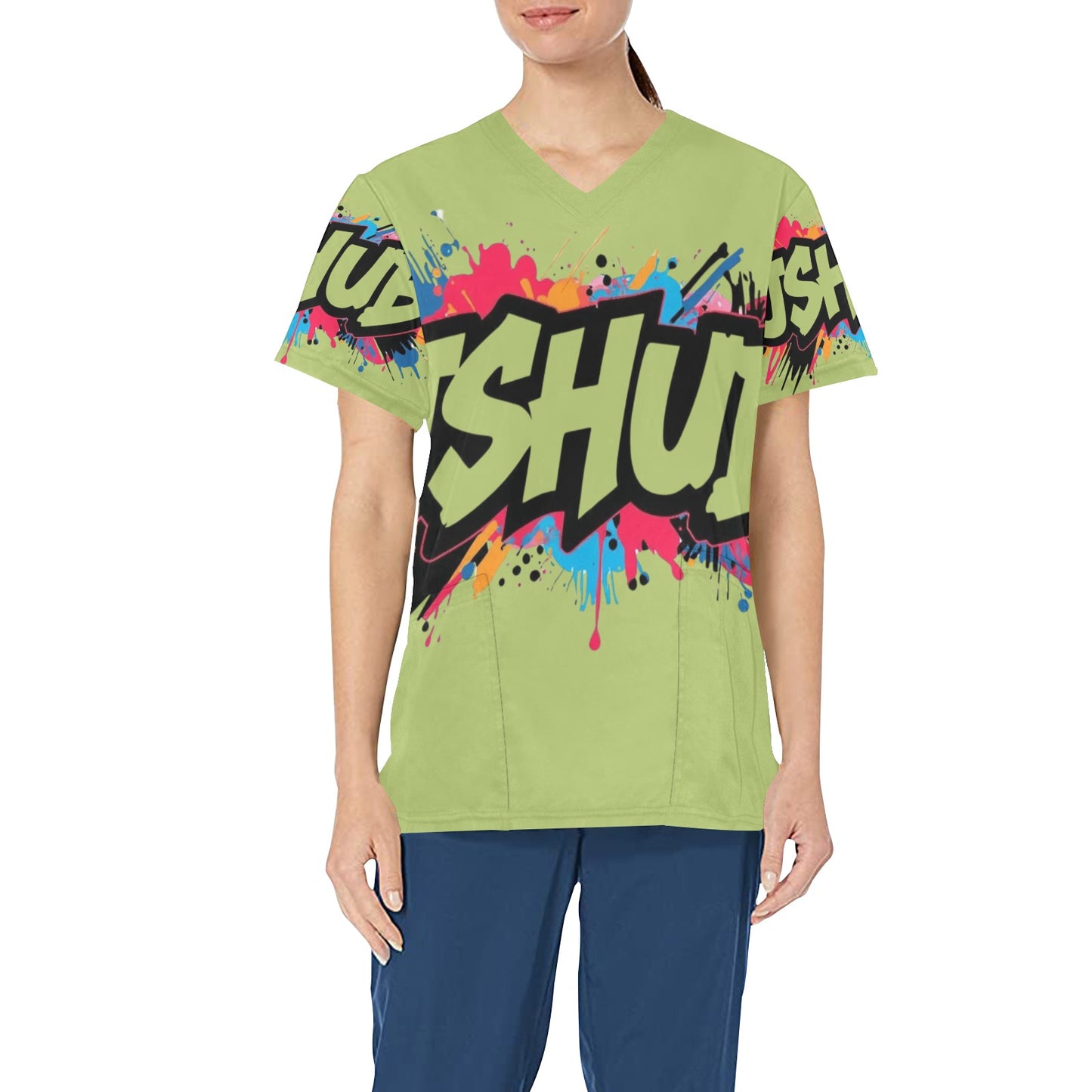 T-shirt Scrub Unisex JSHub Logo Multicolor All-Over – Urban Style 2025
