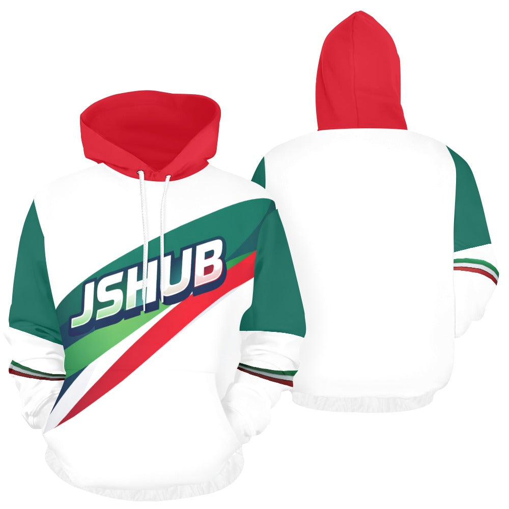 Felpa Italy Uomo Bianca Cappuccio JSHUB Tricolore Winter Nation 2026 Streetwear