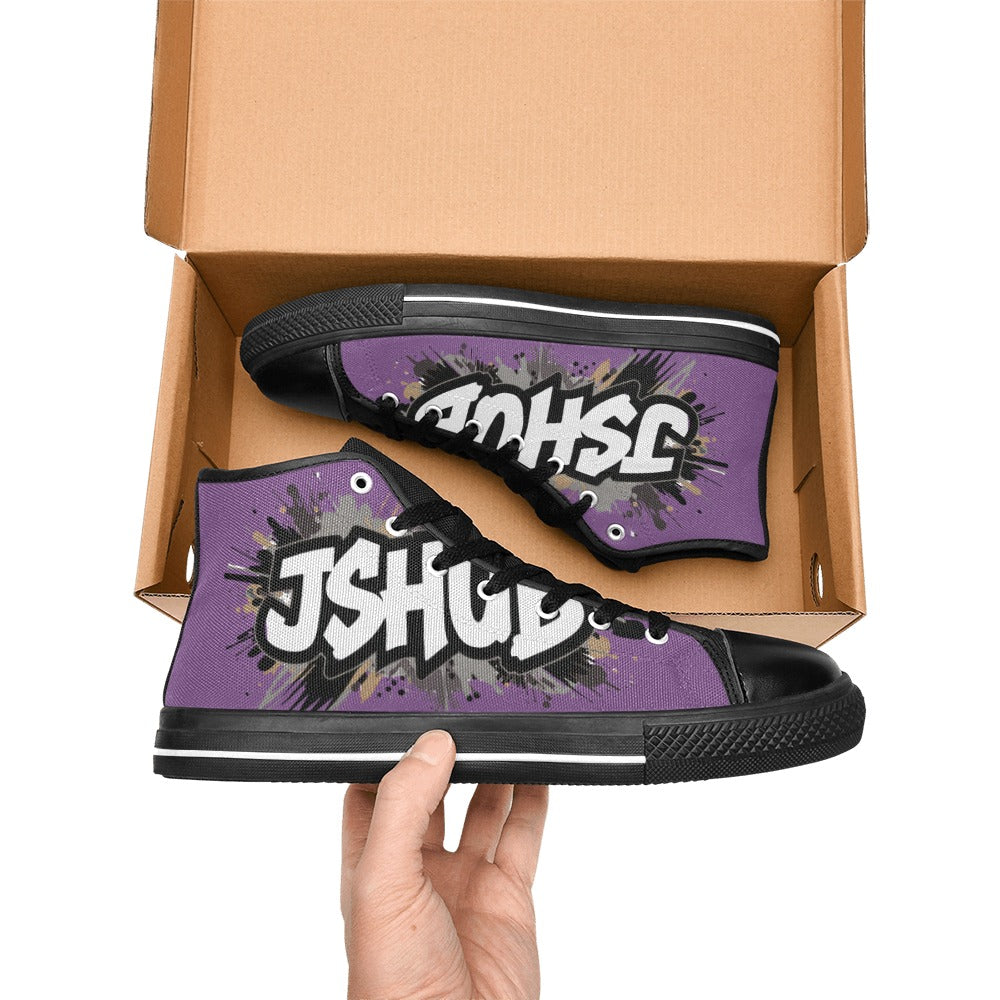 Scarpe Alte da Donna in Tela Urban JSHub Graffiti Dark – Design Esclusivo