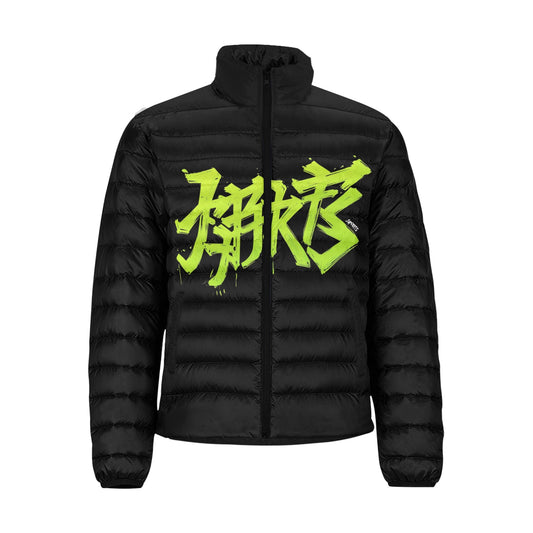 Giacca Bomber Uomo Collezione JSports Mono H18 Black-Neon JSHUB – Base Nera Stampa Centrale Fluo