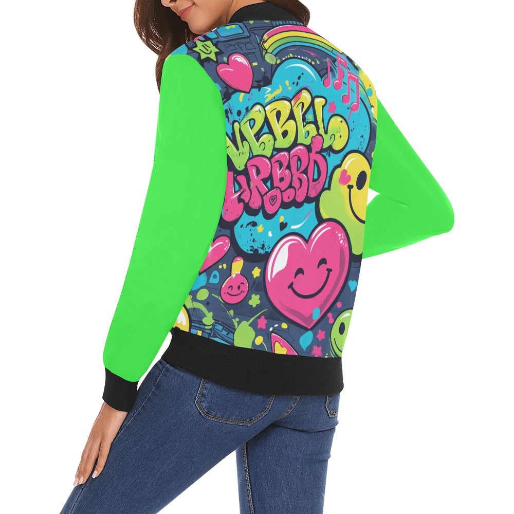 Bomber donna Viber City stampa all-over emozioni urbane – 5 varianti colore