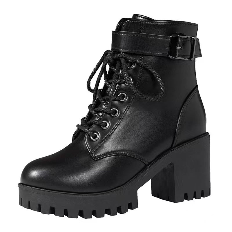 Stivali Martin Buckle Thick Sole