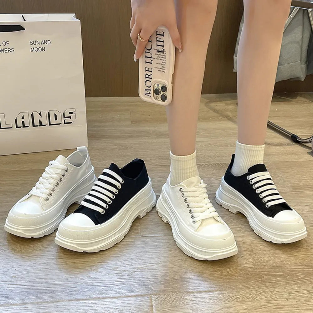 Sneakers Platform Lace Up Punta Tonda