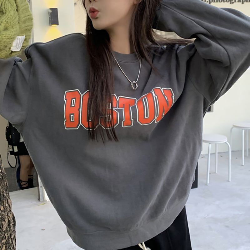 JSHUB Felpa Boston Casual Sweatshirt Donna