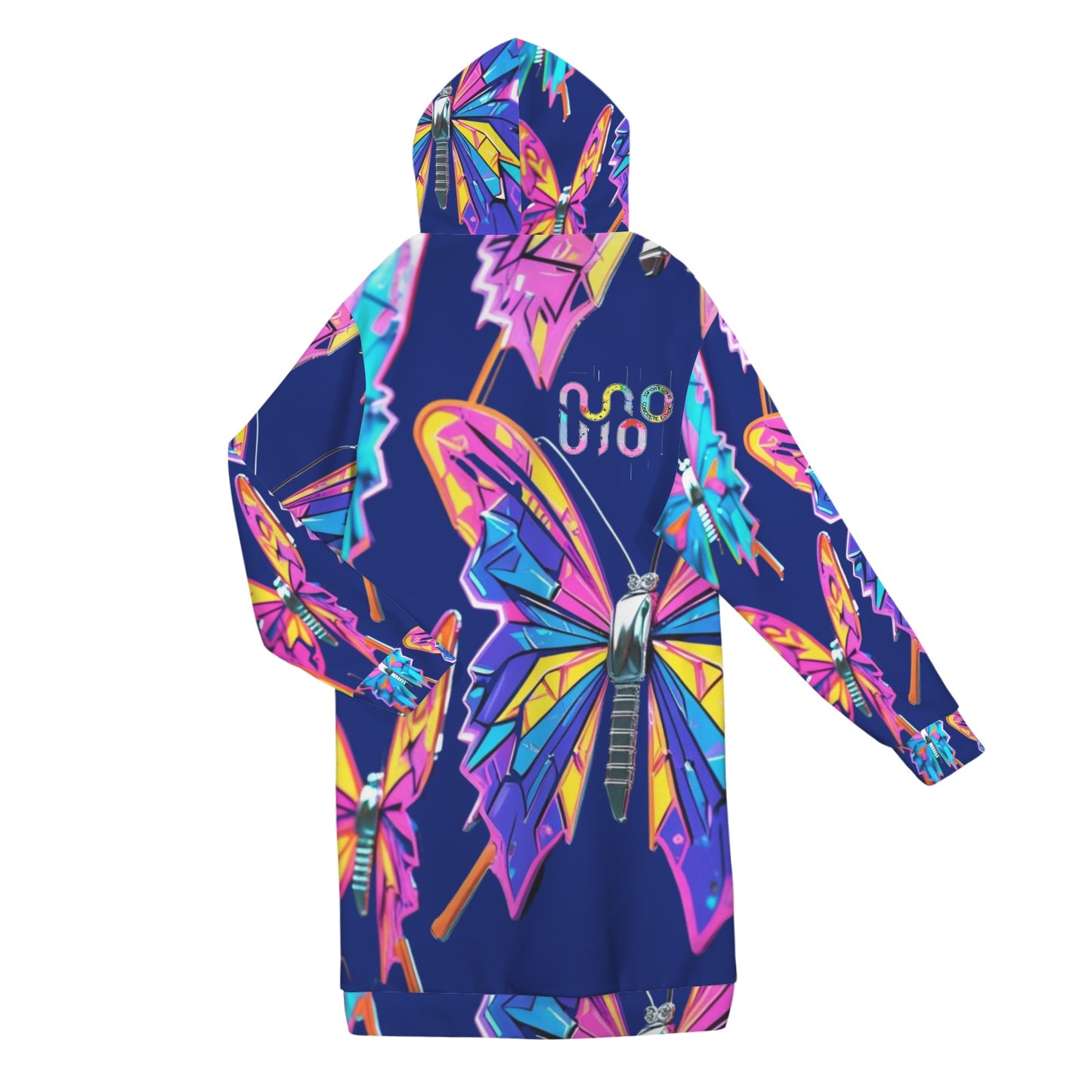 Giacca felpa donna con cappuccio e zip Wings of Noise stampa all-over – 10 varianti colore